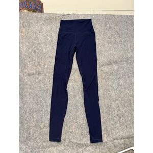 HeyNuts Women Essential High Waisted Yoga Leggings Navy Blue Size Small